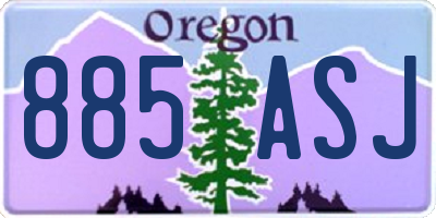 OR license plate 885ASJ