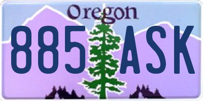 OR license plate 885ASK