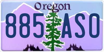 OR license plate 885ASO