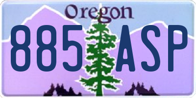 OR license plate 885ASP
