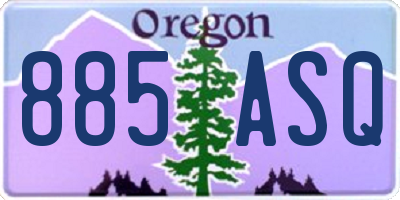 OR license plate 885ASQ