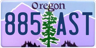 OR license plate 885AST