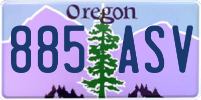 OR license plate 885ASV
