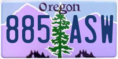 OR license plate 885ASW