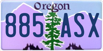 OR license plate 885ASX