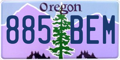 OR license plate 885BEM
