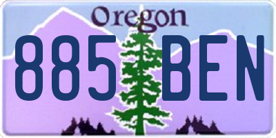OR license plate 885BEN
