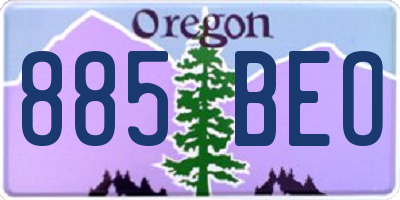 OR license plate 885BEO
