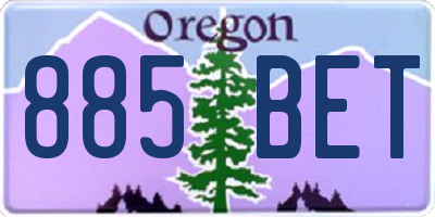 OR license plate 885BET