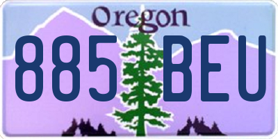 OR license plate 885BEU