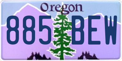 OR license plate 885BEW