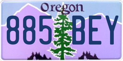 OR license plate 885BEY