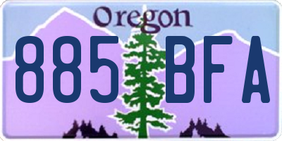 OR license plate 885BFA