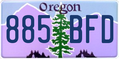 OR license plate 885BFD