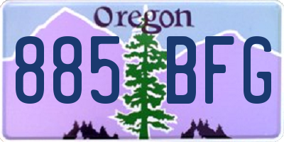 OR license plate 885BFG