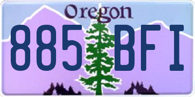 OR license plate 885BFI