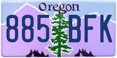 OR license plate 885BFK
