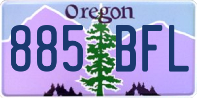 OR license plate 885BFL