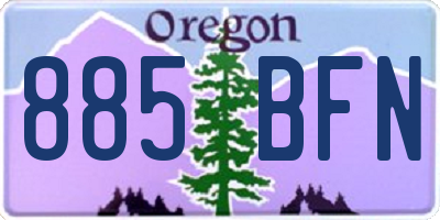 OR license plate 885BFN