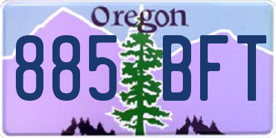 OR license plate 885BFT