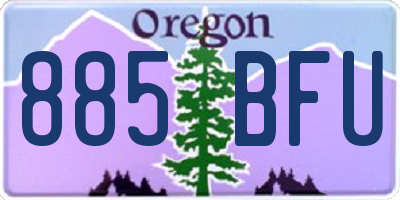 OR license plate 885BFU