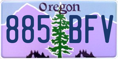OR license plate 885BFV