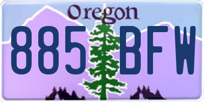 OR license plate 885BFW