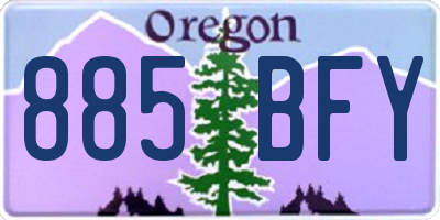 OR license plate 885BFY