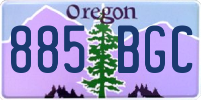 OR license plate 885BGC