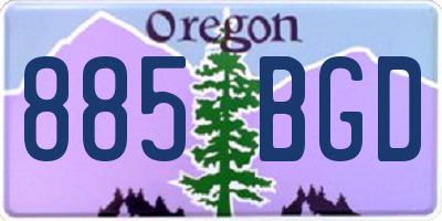 OR license plate 885BGD