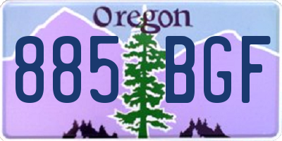 OR license plate 885BGF