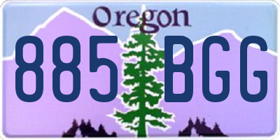 OR license plate 885BGG