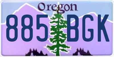 OR license plate 885BGK