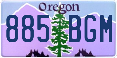 OR license plate 885BGM