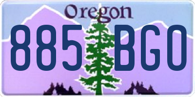 OR license plate 885BGO