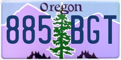 OR license plate 885BGT