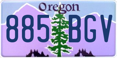 OR license plate 885BGV