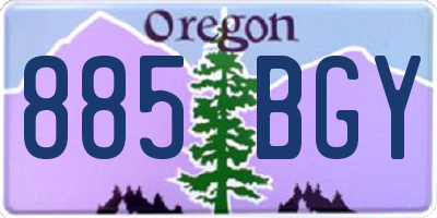 OR license plate 885BGY