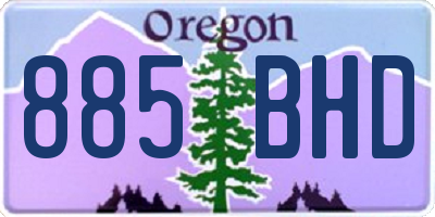 OR license plate 885BHD