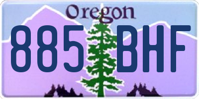 OR license plate 885BHF