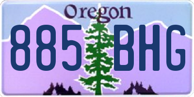 OR license plate 885BHG