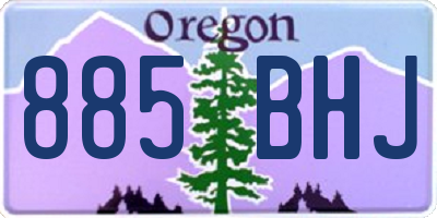 OR license plate 885BHJ