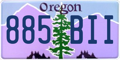 OR license plate 885BII