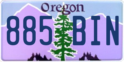 OR license plate 885BIN