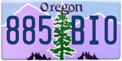 OR license plate 885BIO