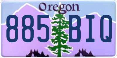 OR license plate 885BIQ