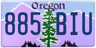 OR license plate 885BIU