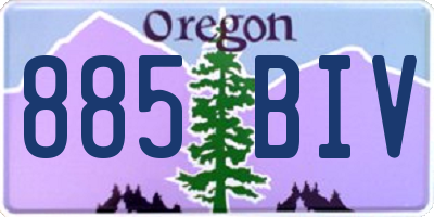 OR license plate 885BIV