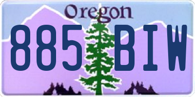 OR license plate 885BIW
