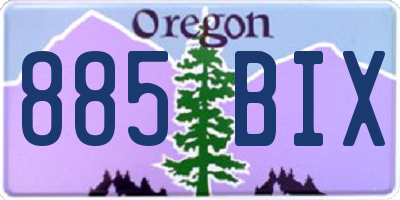 OR license plate 885BIX